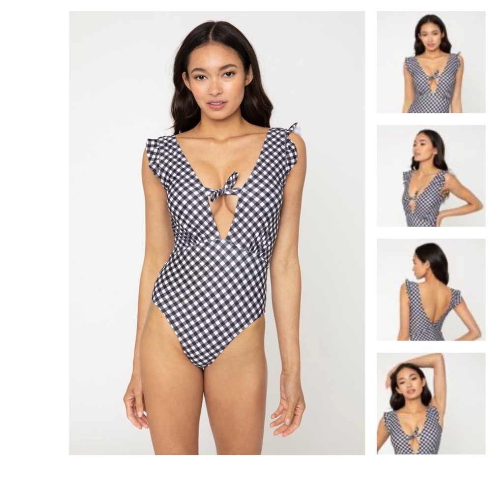 NWT Marina West ruffle tie-front one-piece